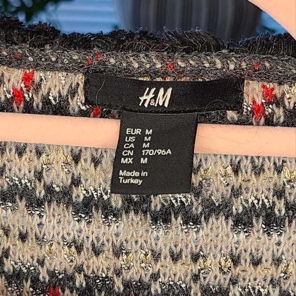 H&M Open Front Striped Hobo Sweater in Red - Picture 10 of 10